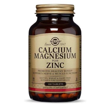 SOLGAR CALCIUM MAGNESIUM PLUS ZINC TABS 100S