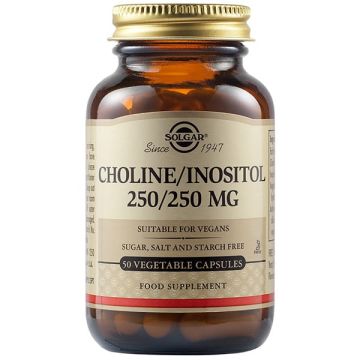 Solgar Choline Inositol 250/250mg 50 φυτικές κάψουλες 