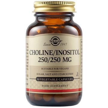 Solgar Choline Inositol 250/250mg 50 φυτικές κάψουλες 