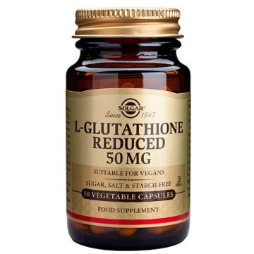 Solgar L-Glutathione 50mg Γλουταθειόνη 30 φυτικές κάψουλες