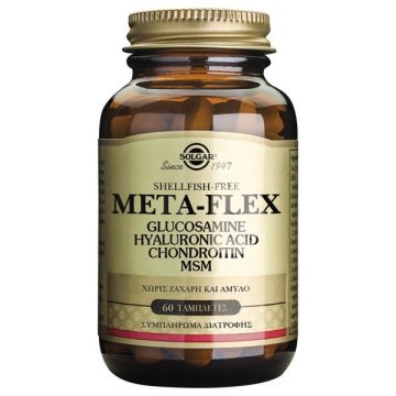 SOLGAR META-FLEX GLUCOSAMINE HYALURONIC ACID CHONDR.MSM TABS 60S