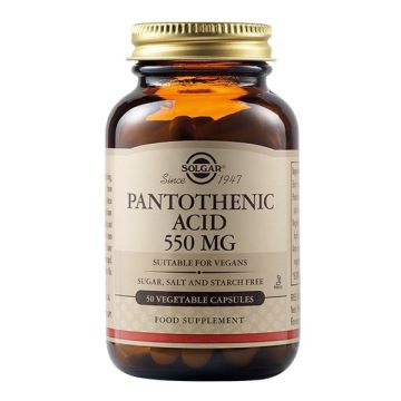 Solgar Pantothenic Acid 550mg 50 φυτικές κάψουλες