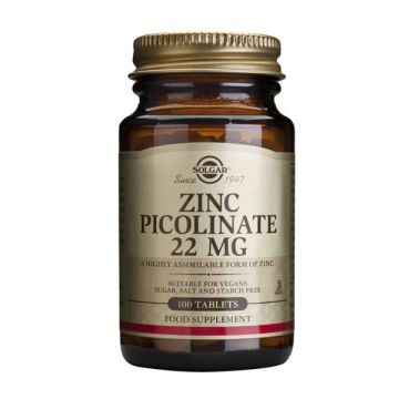 SOLGAR ZINC PICOLINATE  22MG TABS 100S