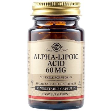 SOLGAR ALPHA LIPOIC ACID 60MG VEGICAPS 30S