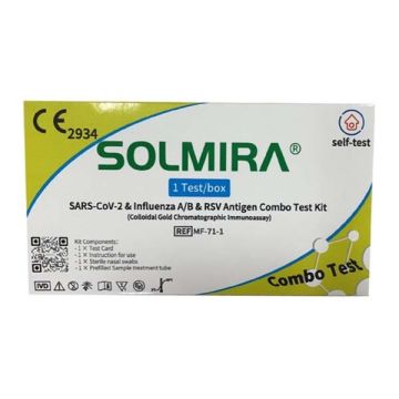 Solmira 4 in 1 Self Test (Covid 19+Infuenza A/B+RSV Antigencombo)