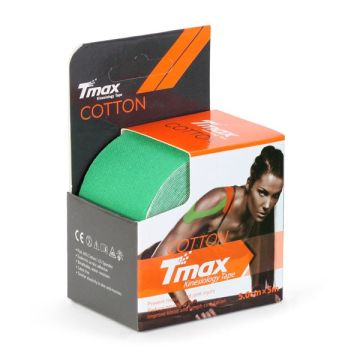 Tmax Kinesiology Tape Cotton Πράσινη Ταινία Κινησιολογίας Αυτοκόλλητη–Αδιάβροχη 5cm x 5m