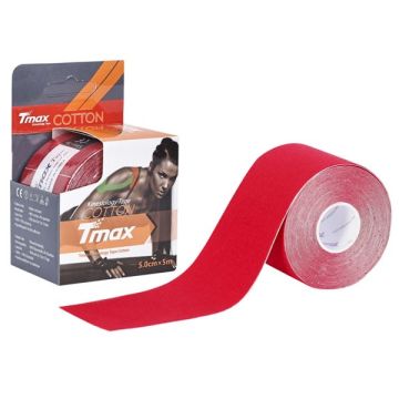 Tmax Kinesiology Tape Cotton Red Κόκκινη Ταινία Κινησιολογίας Αυτοκόλλητη–Αδιάβροχη 5cm x 5m