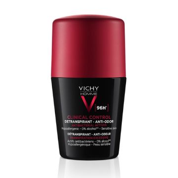 Vichy Homme Clinical Control Detranspirant Anti-Odor Deodorant Roll-on 96h Ανδρικό Αποσμητικό Κατά του Ιδρώτα & της Κακοσμίας 50ml