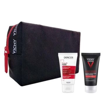 VICHY Homme Structure Force, Aντι-γηραντική Φροντίδα για Άνδρες - 50ml & ΔΩΡΟ Dercos Energy +, Δυναμωτικό Σαμπουάν - 50ml & Πρακτικό Νεσεσέρ